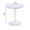 20 Inch Modern Side Accent Table Clear Round Tabletop and Tapered Base By Casagear Home BM288113