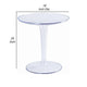 20 Inch Modern Side Accent Table Clear Round Tabletop and Tapered Base By Casagear Home BM288113