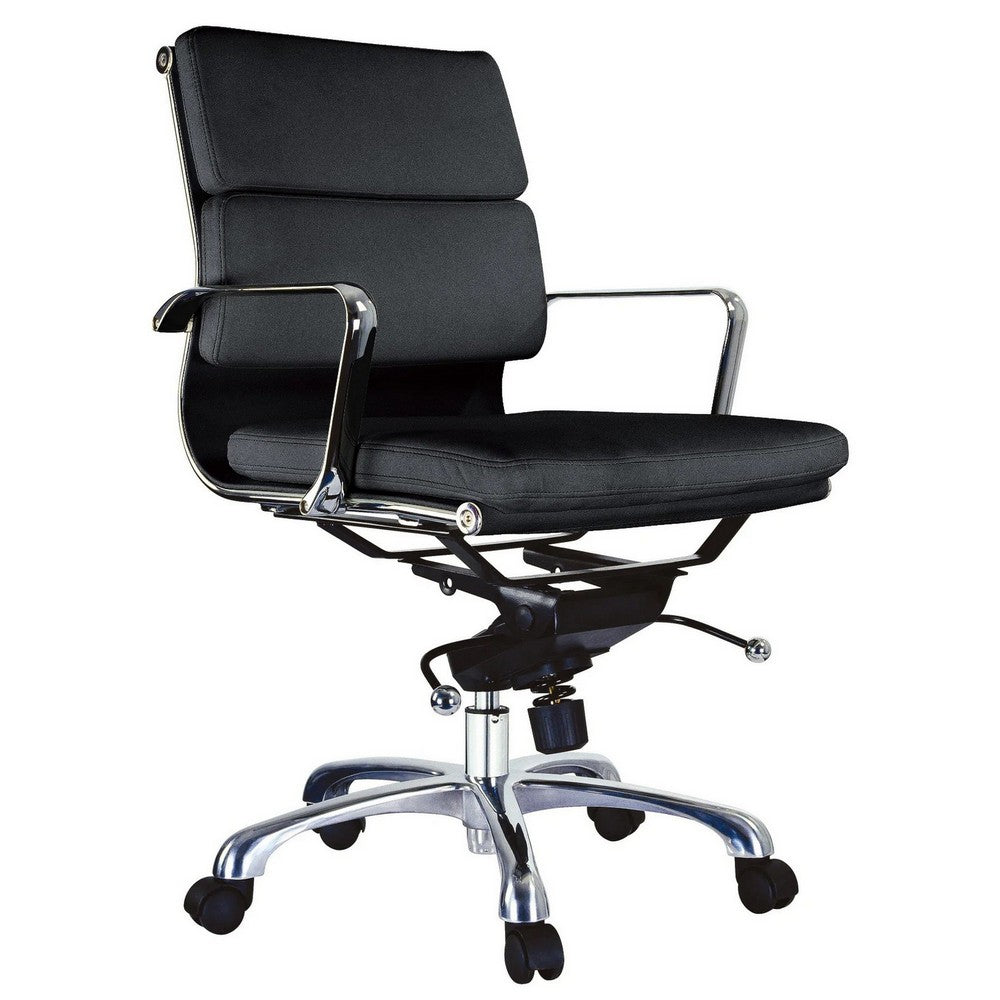Elle Swivel Office Chair | 20" | Rolling Wheels | Low Back | Black