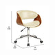 Joan 23 Inch Office Chair 360 Swivel Beige Faux Leather and Brown Frame By Casagear Home BM288150