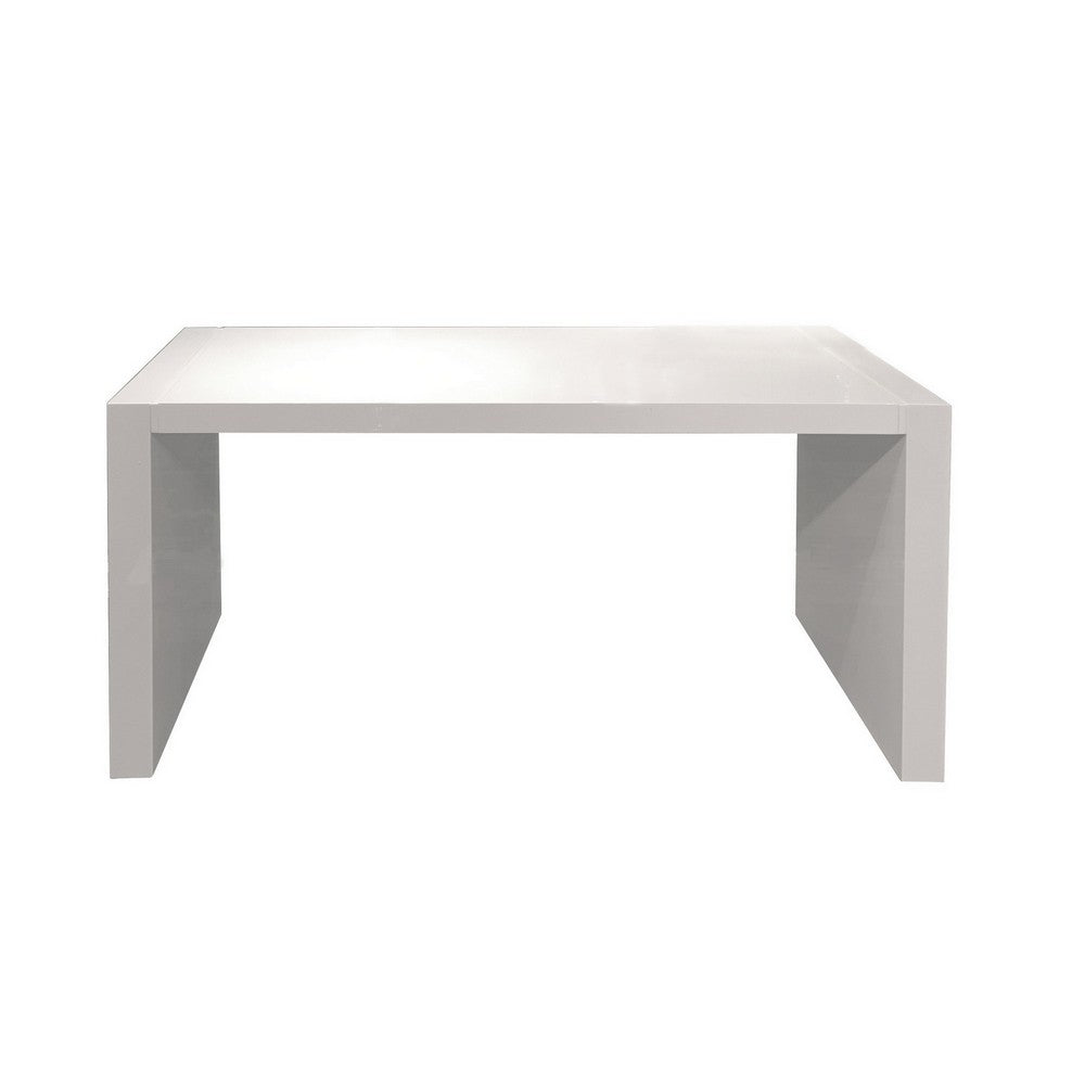 Lulu 28 Inch Minimalist Computer Desk Console with Panel Legs Pure White By Casagear Home BM288156