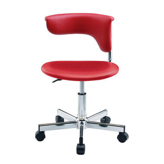 Jane 20 Inch Modern Swivel Office Chair, Rolling Caster Wheels, Red, Chrome By Casagear Home
