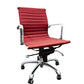 Elle 20 Inch Low Back Swivel Office Chair, Wheels, Tufted Red and Chrome By Casagear Home