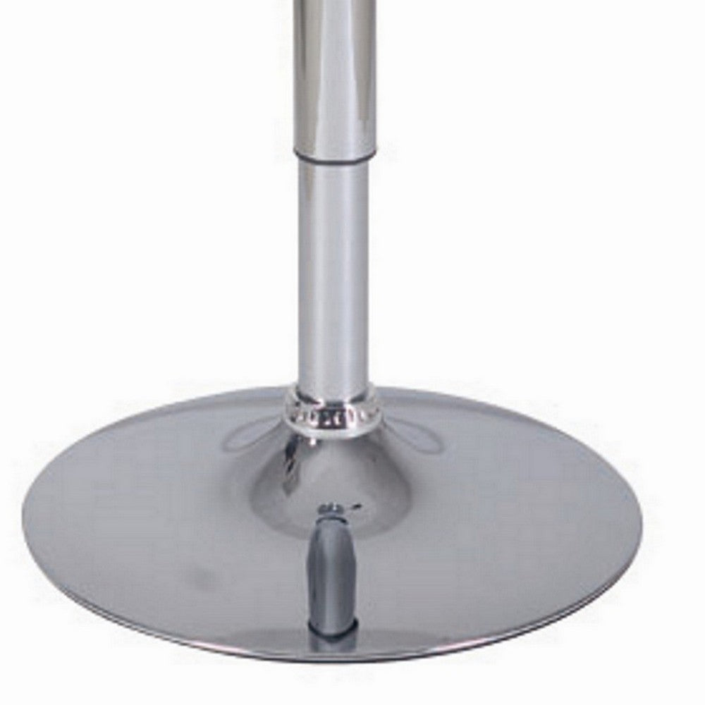 34-44 Inch Classic Bar Table Adjustable Height Stainless Steel Base White By Casagear Home BM288191