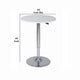 34-44 Inch Classic Bar Table Adjustable Height Stainless Steel Base White By Casagear Home BM288191