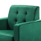 Oz 28 Inch Modern Accent Armchair with Foam Cushion Tufted Green Velvet By Casagear Home BM293509