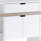 47 Inch Serving Cabinet Buffet Sideboard Console 4 Shelves White Gray By Casagear Home BM293546