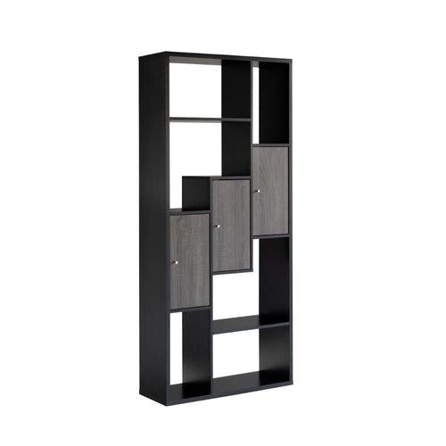 Display Cabinet | 69" | 7 Shelves | 3 Doors | Modern Black