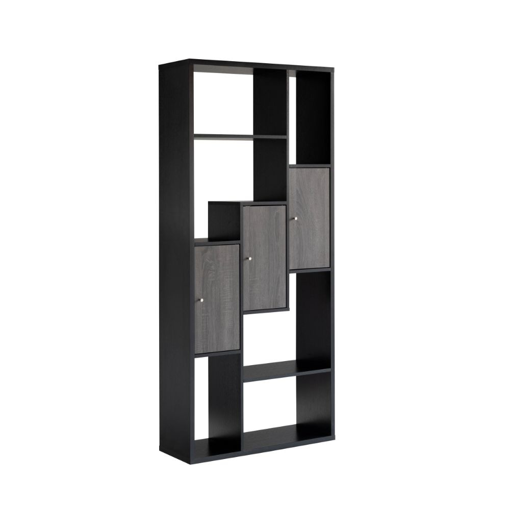 Display Cabinet | 69" | 7 Shelves | 3 Doors | Modern Black