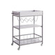 Kelcy Bar Cart | 34" | 3 Shelves | Wine Rack | Wheels | White
