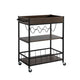 Kelcy Bar Cart | 34" | 3 Shelves | Wine Rack | Wheels | Brown