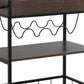 Kelcy 34 Inch Modern Kitchen Bar Cart 3 Shelves Wine Rack Wheels Brown By Casagear Home BM293551