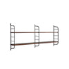 Cox 47 Inch Two Tier Wall Mounted Metal Shelf, 5 Adjustable Heights, Brown By Casagear Home