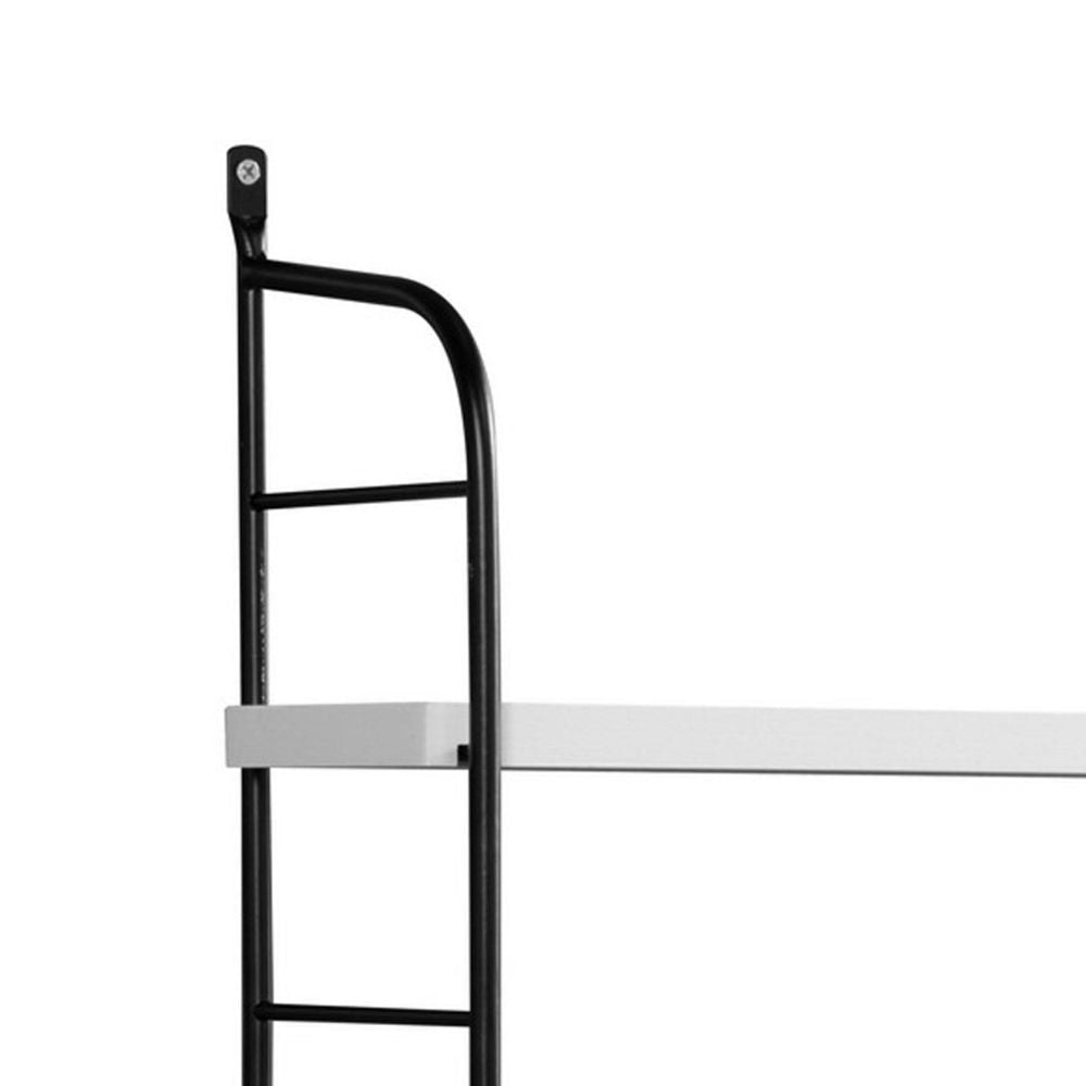 Cox 47 Inch Two Tier Wall Mounted Metal Shelf 5 Adjustable Heights White By Casagear Home BM293554