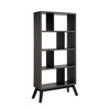 65 Inch Modern Bookcase, Four Shelves with Dividers, Flared Legs, Gray By Casagear Home
