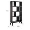 65 Inch Modern Bookcase Four Shelves with Dividers Flared Legs Gray By Casagear Home BM293556