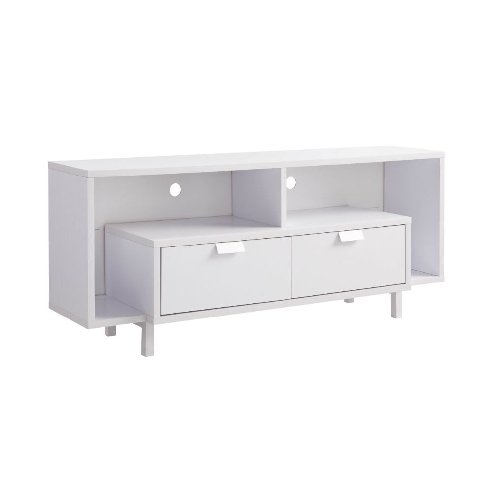 Jett TV Console | 60" | 2 Drawers | 2 Shelves | White