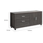 Lou 51 Inch Modern Office Credenza File Cabinet 2 Drawers Wheels Gray By Casagear Home BM293562