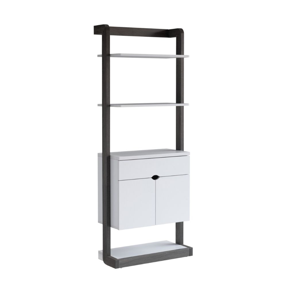 Display Cabinet | 65" | 4 Shelves | 1 Drawer | Gray & White