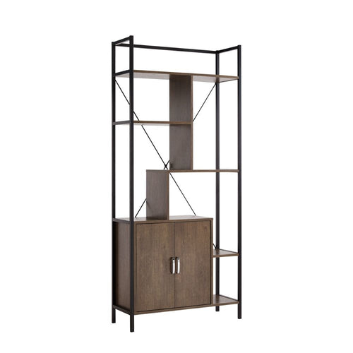 Viola Display Cabinet | 71" | 7 Shelves | Metal Frame | Brown