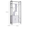 Viola 71 Inch Modern Display Cabinet with 7 Shelves Metal Frame White By Casagear Home BM293572