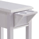 24 Inch Modern Chairside Table with Extendable Drawer and Cupholders White By Casagear Home BM293578
