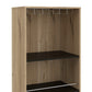 Ash 71 Inch Bar Cabinet 2 Shelves 6 Cubbies Hairpin Legs Walnut Brown By Casagear Home BM293754