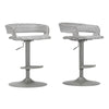 Coco Barstool Set of 2 | 30" | Wicker Frame | Gray
