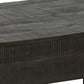 42 Inch Storage Coffee Table Thick Cut Gray Mango Wood Black Metal Base By Casagear Home BM293986
