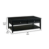 Billy 50 Inch Rectangular Coffee Table 2 Drawers Plank Style Shelf Black By Casagear Home BM293994