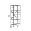 Gem 63 Inch Freestanding Bookcase 4 Wood Shelves Open Black Metal Frame By Casagear Home BM294003