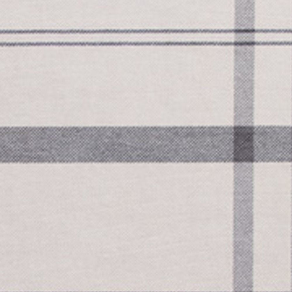 Kay 8 x 10 Area Rug Classic Plaid Print Soft Gray and White Polyester By Casagear Home BM294018