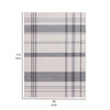 Kay 8 x 10 Area Rug Classic Plaid Print Soft Gray and White Polyester By Casagear Home BM294018