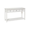 50 Inch Sofa Console Table, 3 Drawers and Open Shelf, Classic White FInish By Casagear Home