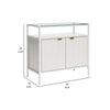 Deni 32 Inch Small Sideboard Bookcase One Shelf and 2 Doors Classic White By Casagear Home BM294052
