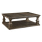 Classic 54 Inch Coffee Table, Baluster Legs, Spacious Top, Weathered Gray By Casagear Home