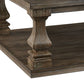 Classic 54 Inch Coffee Table Baluster Legs Spacious Top Weathered Gray By Casagear Home BM294074