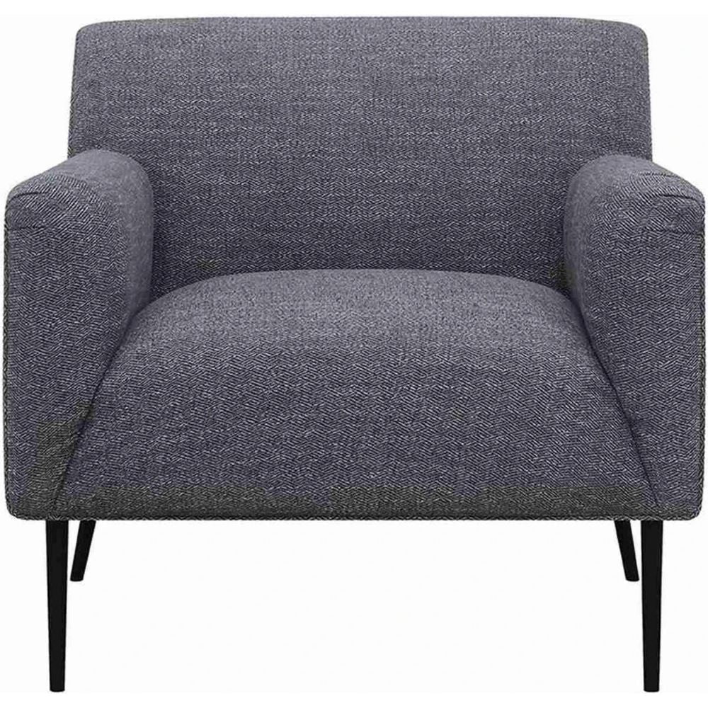 Tobin 33 Inch Accent Chair Padded Seat Waterfall Edge Pleated Arms Gray By Casagear Home BM294125