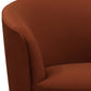 30 Inch Swivel Accent Chair Padded Barrel Style Burnished Orange Velvet By Casagear Home BM294138