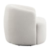 35 Inch Modern Swivel Accent Chair Padded Seat Round Barrel Back White By Casagear Home BM294140
