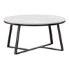 Coffee Table | 36" | Faux Marble Top | White & Black Base