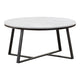 Coffee Table | 36" | Faux Marble Top | White & Black Base