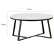 36 Inch Coffee Table Faux Marble Tabletop Sturdy Metal Base White Black By Casagear Home BM294165