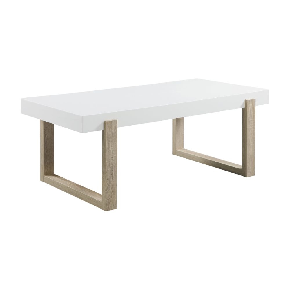 Shay Coffee Table | 47" | Rectangular Top | High Gloss White