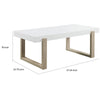 Shay 47 Inch Coffee Table Thick Rectangular Tabletop High Gloss White By Casagear Home BM294168