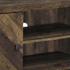 60 Inch TV Media Console Cabinet 2 Herringbone Doors Rustic Brown Wood By Casagear Home BM294186