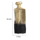 Kaya 16 Inch Classic Accent Metal Vase Square Body Narrow Top Gold Black By Casagear Home BM294263