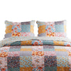 Turin 36 Inch King Pillow Sham Patchwork Floral Print Soft Microfiber By Casagear Home BM294291