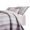 Ysa 36 Inch Quilted King Pillow Sham Cotton Reversible Striped Design By Casagear Home BM294297