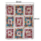 Zay 60 Inch Throw Blanket Patchwork Floral Print Teal Blue Microfiber By Casagear Home BM294309